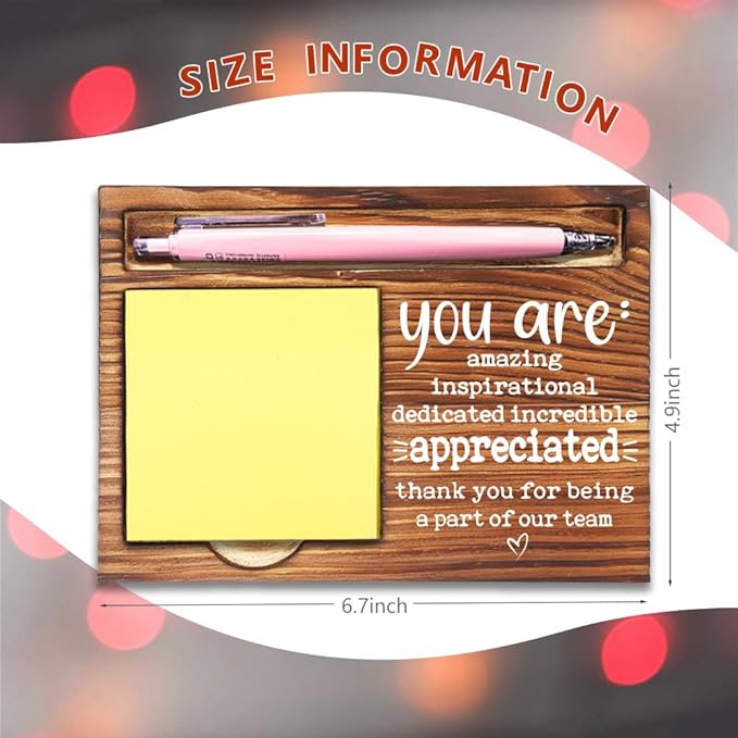 Thank You Appreciation Gifts for Team Colleague Employee, Thank You for Being a Part of Our Team, Team Gifts for Coworker Boss Work Bestie Office Decor Self-Stick Note Pad Holders-DW08