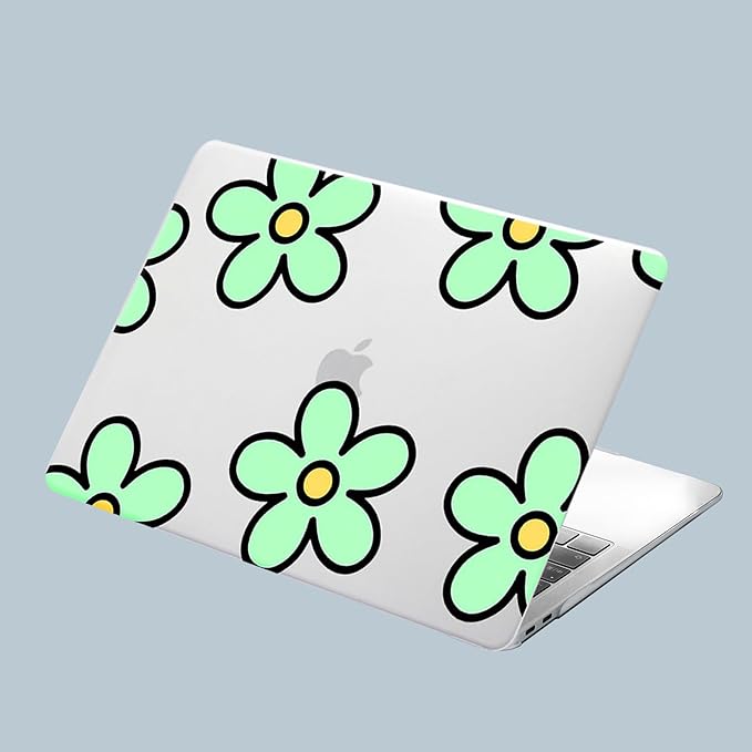 KEROM Compatible for MacBook Air 13 inch Case 2025 M4, 2024-2022 M3 M2 A3240 A3113 A2681, Cute Sleek Aesthetic Plastic Hard Shell & Keyboard Cover for MacBook Air 13.6 inch Case, Minimalist Flower