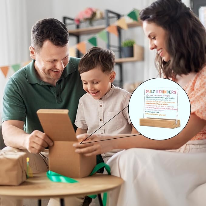 Inspirational Motivational Gifts Employee Appreciation Gifts Little Reminders You are Enough Clear Desk Decorative Sign Acrylic Sign With Wooden Stand for Office Table Shelf Decor Desk Accessories