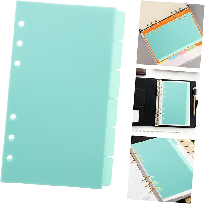 6 Sheets Aesthetic Index Dividers for Binder Planners Removable Tabbed Pages with Decorative Binder Pockets Easy to Arrange and Sort for Notebooks Spiral Notebook Accessories