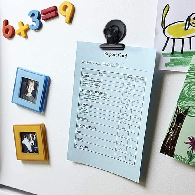 Grtard 60 Pack Magnetic Clips Heavy Duty, Black Magnet Clips for Fridge, Refrigerator Magnets, Strong Magnetic Clip, Scratch Free Magnets with Clip for Whiteboard, Refrigerator, Cruise, Locker