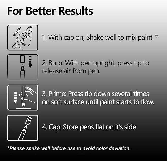 TFIVE Silver Paint Pens Markers - 12 Pack Oil Based Permanent Marker, Medium Tip, Never Fade, Quick Dry, Waterproof Paint Pen for Rocks Painting, Wood, Fabric, Plastic, Canvas, Glass, Metal