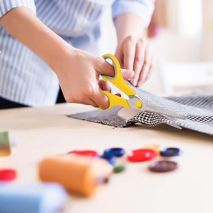 Scissors for Office, Taotree 8" Scissors All Purpose Bulk of 5-Pack, Middle School Supplies Student Teacher Classroom, Sharp Craft Shears for Office Home Sewing Fabric, Right/Left Handles, Same Size