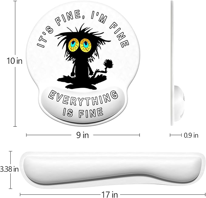 Dapesuom Keyboard Wrist Rest and Mouse Pad with Wrist Support, Memory Foam Cushion for Keyboard and Mouse Set, Ergonomic Desktop Pad Rests with Non Slip Base for Easy Typing & Pain Relief, Cute Cat