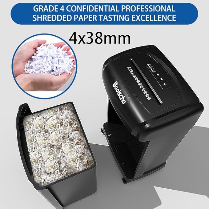 Shredder, 18-Sheet Cross Cut, 7.93Gallon Pull Out Bin, P-4 Security Level, Shred Paper/Card/CD, Durable&Fast with Auto Jam Proof System for Office
