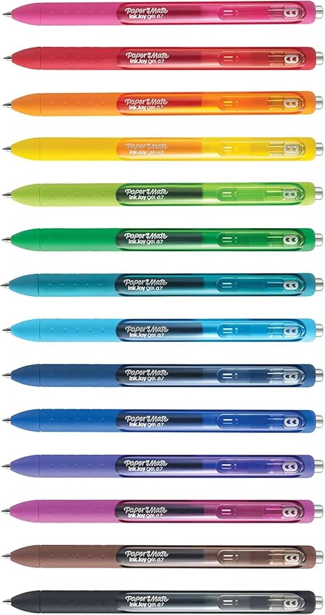 Paper Mate InkJoy Gel Pens, Green Ink, Medium Point (0.7mm), 10 Count, Bundle with Plastic Reusable Pouch