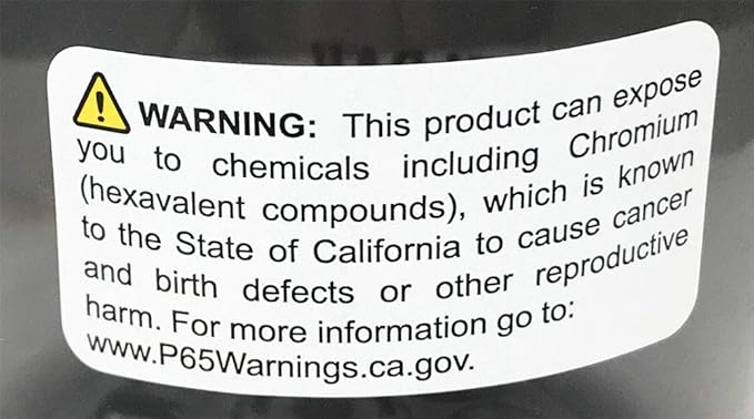 California Proposition 65 Exposure to Chromium Warning Labels 1 x 2 inch 500 Adhesive Stickers