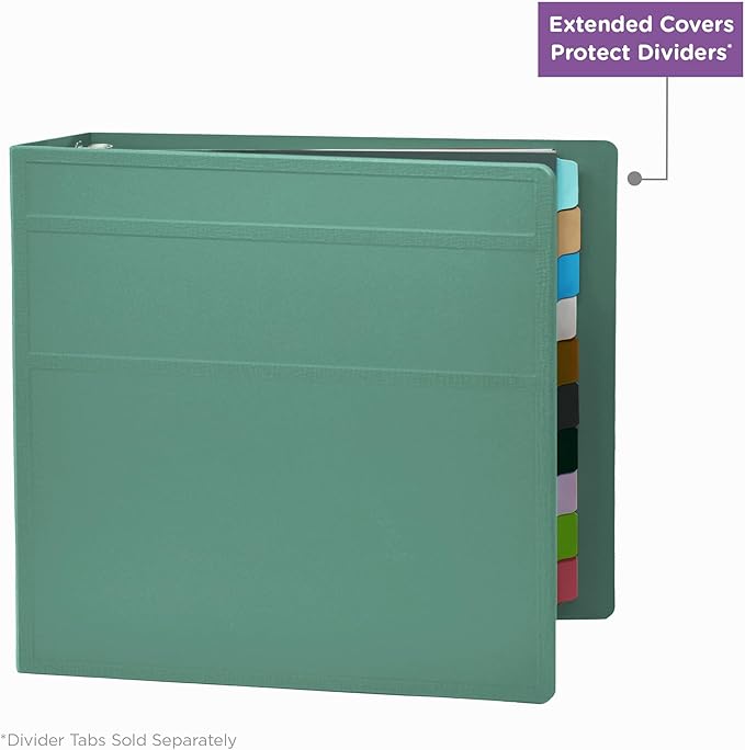 Carstens 4-Inch Heavy Duty 3-Ring Binder - Side Opening, Mint, Durable Plastic, No-Gap Rings, Waterproof Cover, No Pockets, Holds 600 US Letter Sheets, BPA-Free, Made in USA (1844-3R), Case of 10