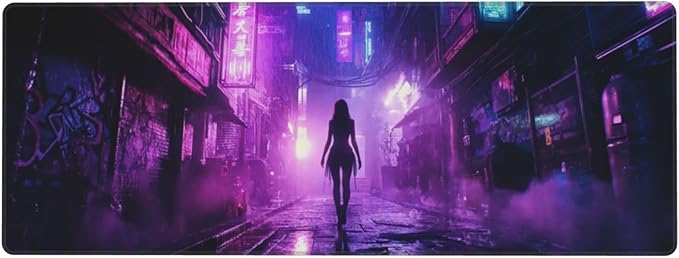 Punk Mouse Pad 31.5 X 11.8 Inch Big Desk Rubber Base Stitched Edges Keyboard Pad XXL Mouse Mat for Home Game and Office