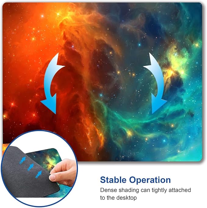 Hokafenle Mouse Pad, Square Personalized Computer Mouse Pads with Galaxy Design, Washable Mouse Mat, Gaming Office Home Non-Slip Rubber Base Mousepad