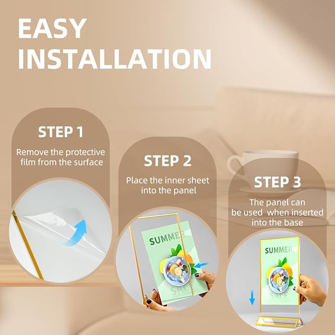 Acrylic Sign Holder 4 x 6 Clear Table Flyer Holder,Plastic Display Stand for Home Office Shop- Exhibition 4 x 6 inches (6pcs)