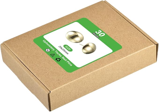 uxcell Upholstery Tacks Nail Pins Furniture, 50Pcs 25x25mm Thumb Tack Pins Assortment Kit Carbon Steel for Home Sofa DIY Decorative Nail Heads Nails, Gold