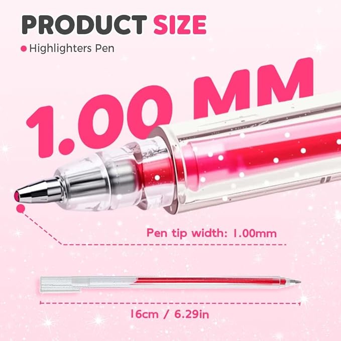 Glitter Gel Pen Set, Multi-Functional Colored Drawing Pens for Scrapbooking, Portable Journaling Crafting Doodling Drawing Glitter Pens for Adults School Supplies (12-Color)