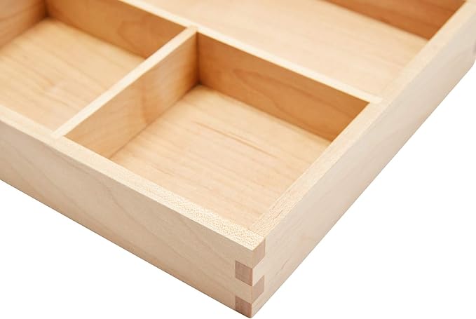 pandapark Wood Organizer Tray,Black Walnut,Desk & Drawer Storage Box (Maple Master)