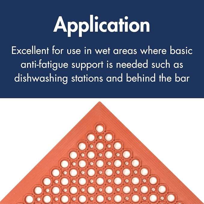 NoTrax 3' x 10' Anti-Fatigue Lightweight Restaurant Rubber Floor Mat with Drainage Holes, Beveled Edges, Non-Slip Mats, Black, T30 Competitor, T30S0310BL