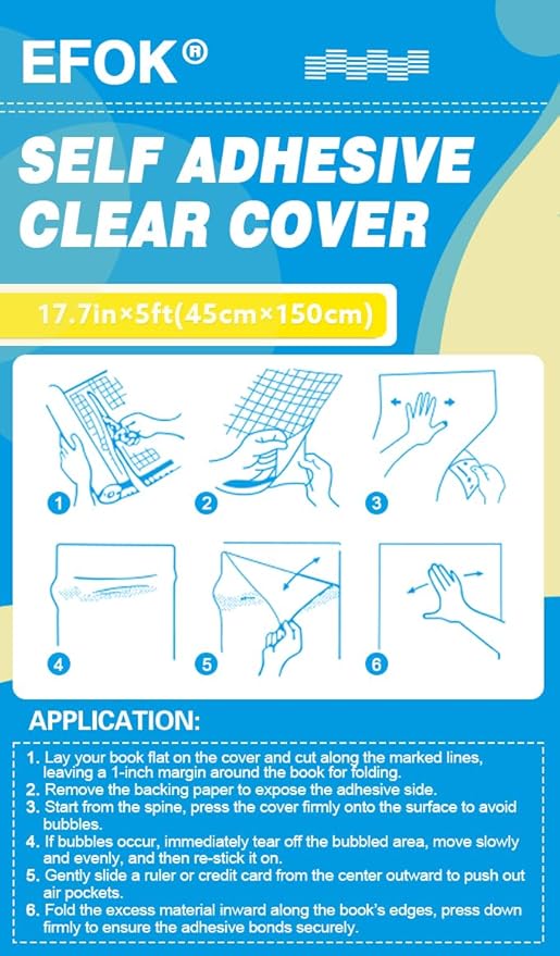 28 Pack Clear Contact Paper Book Cover - 17.7in×5ft Total 140ft, Self-Adhesive Protector for Crafts, Clear Contact Paper Roll Peel and Stick for books