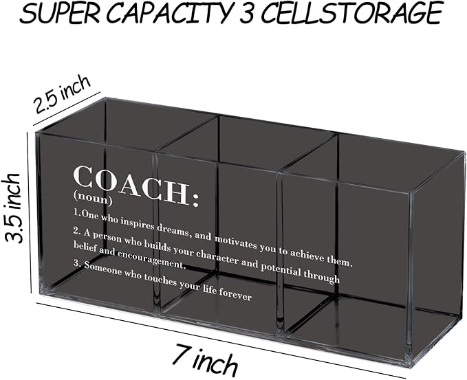 Coach Gifts Pen Holder for Desk, Coach Gifts for Women Men Pencil Holder, Best Coach Gifts, Coach Definition Acrylic Pen Pencil Holder Organizer for Home Office Desk Accessories