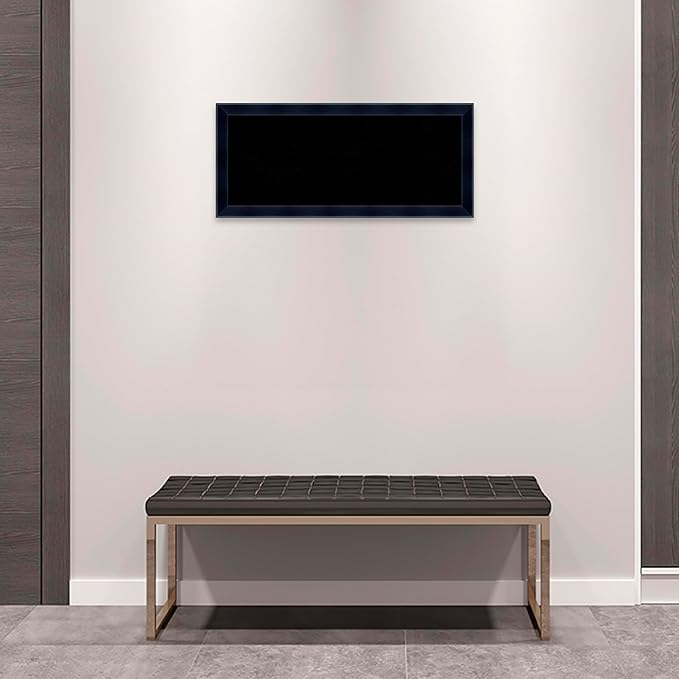 Amanti Art Black Cork Board for Wall, 14x32 Vision Board with Black Wood Frame, Medium Corkboard Office Decor for Home Organization, Modern Corkboard Pinboard to Display Items for Home Organization