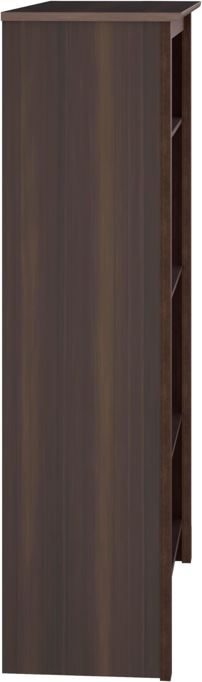 Prepac Sonoma 4-Tier Bookcase 48"H with 3 Adjustable Shelves, Espresso Storage Cabinet, Modern Display Cabinet, Bookshelf with Storage Shelves for Home Office, Living Room, Bedroom Organizer