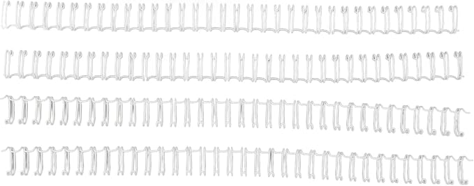100Pcs Double Loop Wire Binding Spines, 60 Sheets, 3:1 Pitch, 34 Loop, 3/8in Diamete, for A4 Paper Documents, Files, Reports (WHITE)