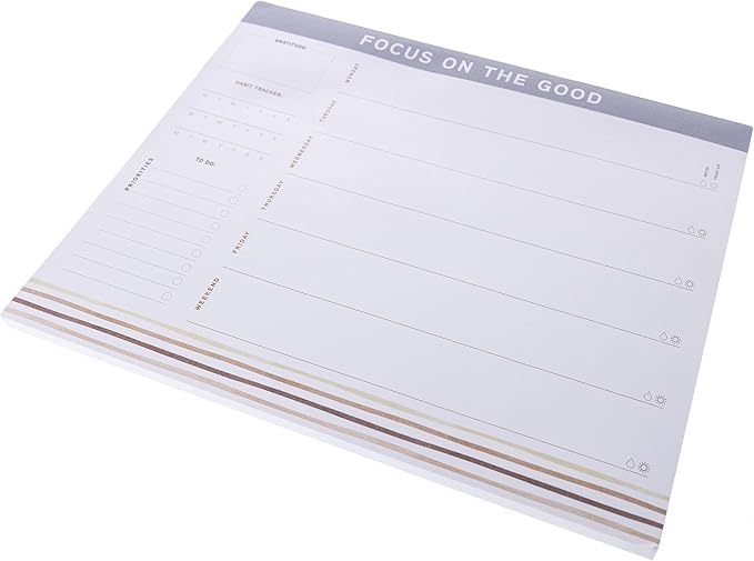 Graphique Weekly To Do Deskpad - Focus Design - 9.75" x 8", 80 Sheets, Themed Pages - Planner for College Students, Business Appointments, Great Gift