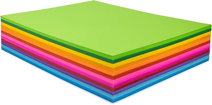 Hygloss Products Bright Colored Cardstock - 96 Sheets - 11x17 Card Stock Paper- 10-12 Bright Colors