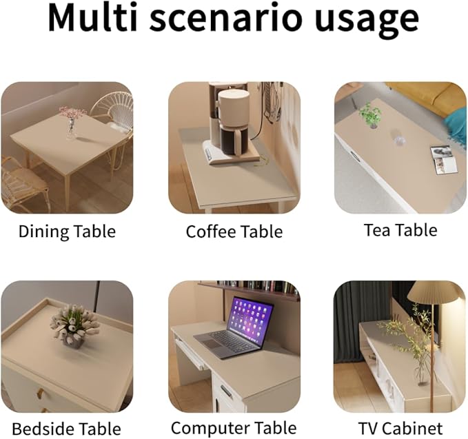 Table Pad - Used for Square Table Waterproof and Easy to Clean Good Flatness Easy to Used for Dining Table(Light Brown+Gray 46x46)