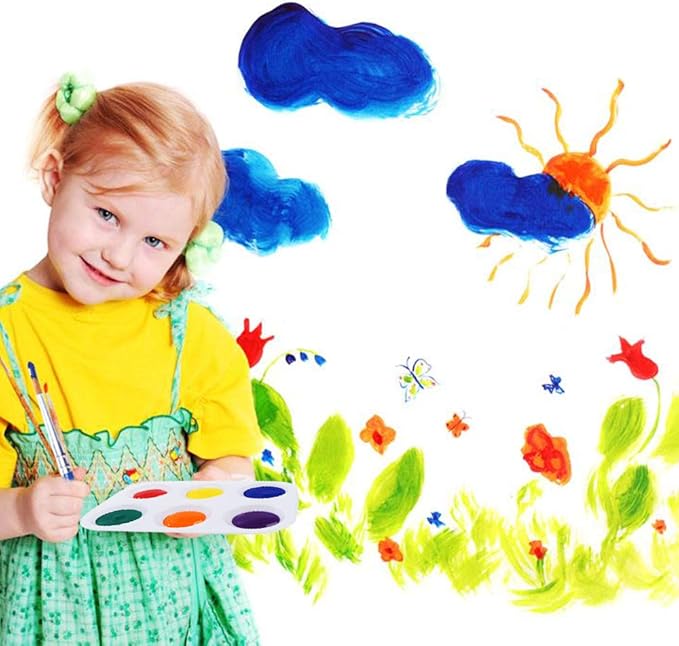 30 PCS White Plastic Paint Palettes 6 Well Rectangular Watercolor Palette Painting Tray for Painting Party, DIY Craft and Art Painting