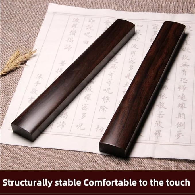 Black Zizyphus Wood Solid Wood Paperweight Ruler Rosewood Stationery Set Calligraphy Supplies Rosewood Bookweight Creative Elegant Paperweight Ruler 黑梓木 紫檀 镇尺