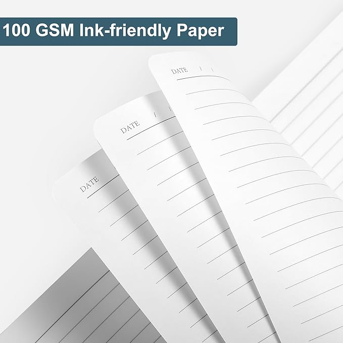 CAGIE Lined Journal Notebook, 320 Pages College Ruled Notebook, 100 Gsm Paper Thick Journal, A5 Hardcover Leather Journals for Writing Women Men, 5.7x8.3 In, Blue