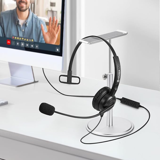 Arama USB Computer Headset with Noise Canceling Mic for Laptop & Home Office Meetings
