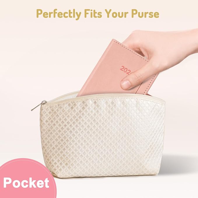 Forvencer Pocket Planner 2026, Weekly Monthly Planners with Month Tabs for Purse, 3.5" x 6", Jan 2026-Dec 2026, Cute Small Daily Academic Calendar, Elastic Band, Hardcover Agenda for Women, Teacher