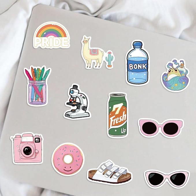 120Pcs Water Bottle Stickers for Kids, Cute Sticker Waterproof Aesthetic Vinyl Laptop Sticker for Kid Teens Girls Adults Students
