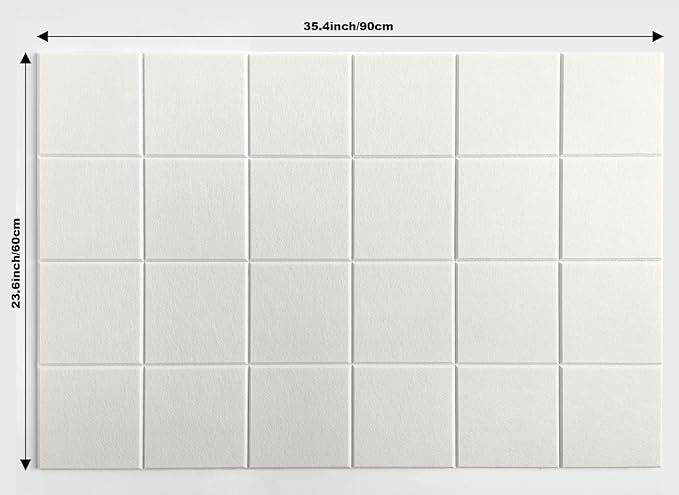 Cork Board 24 x36 Alternative - 6 Pack Felt Wall Tiles with Safe Removable Adhesive Tabs, Cork Boards for Walls Cork Board for Home Office Pin Board Tack Board - Beige