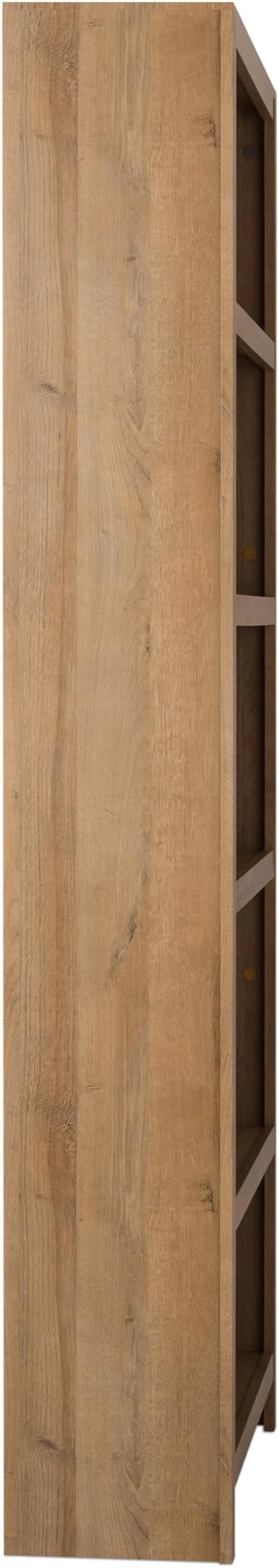 Prepac Moda 5-Tier Tall Wooden Bookcase, Oak Storage Cabinet, Display Cabinet, Bookshelf with Storage Shelves 31.75" W x 80" H x 12" D for Home Office, Living Room, Bedroom Organizer