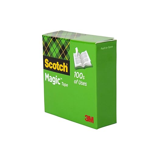 Scotch Magic Tape, Invisible, Repair Christmas Cards and Use as Holiday Gift Wrap Supplies for Christmas, 12 Tape Rolls