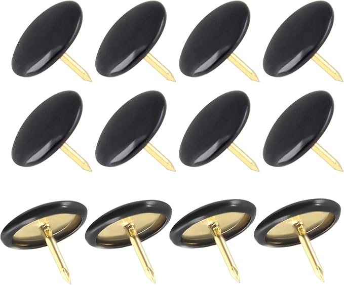 Piutouyar 300Pcs Black Decorative Flat Push Pin, Plastic Roundness Head Thumbtack, Black Thumb Tacks for Wall, Map, Cork Board, 3/8 Inch