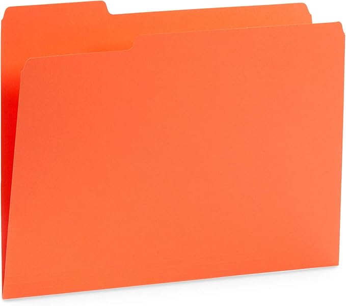 Blue Summit Supplies 100 Warm Tones File Folders, 1/3 Cut Tab, Letter Size, Assorted Colors, Great for Organizing and Easy File Storage