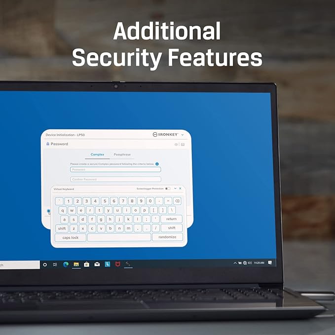 Kingston Ironkey Locker+ 50 128GB Encrypted USB Flash Drive | USB 3.2 Gen 1 | XTS-AES Protection | Multi-Password Security Options | Automatic Cloud Backup | Metal Casing | IKLP50/128GB