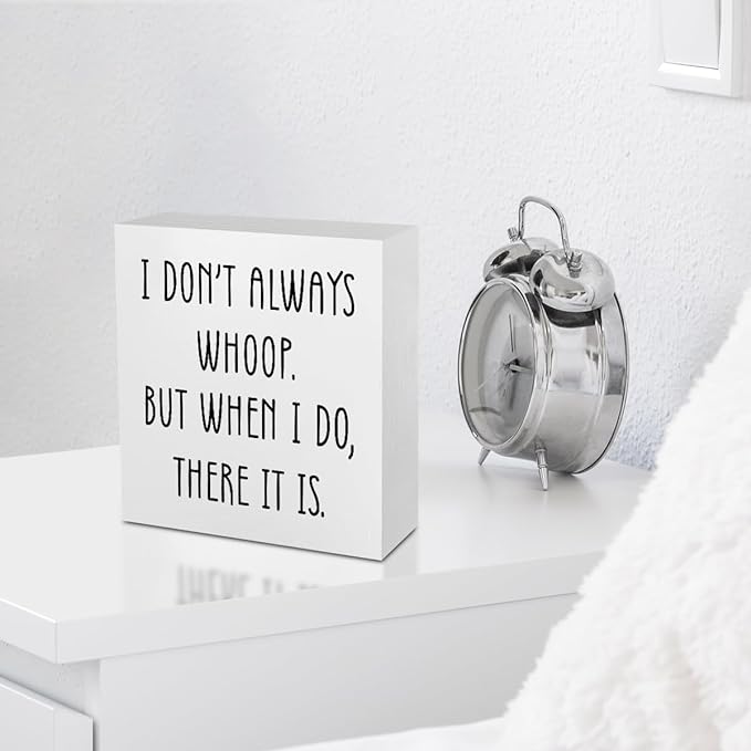 Funny Quotes Office Supplies Rustic Desk Decor White Wooden Box Sign Humor Novelty Office Organization Graduation Gifts Wood Plaque Cubicle Accessories Home Shelf Table Centerpiece Bedroom Decorations