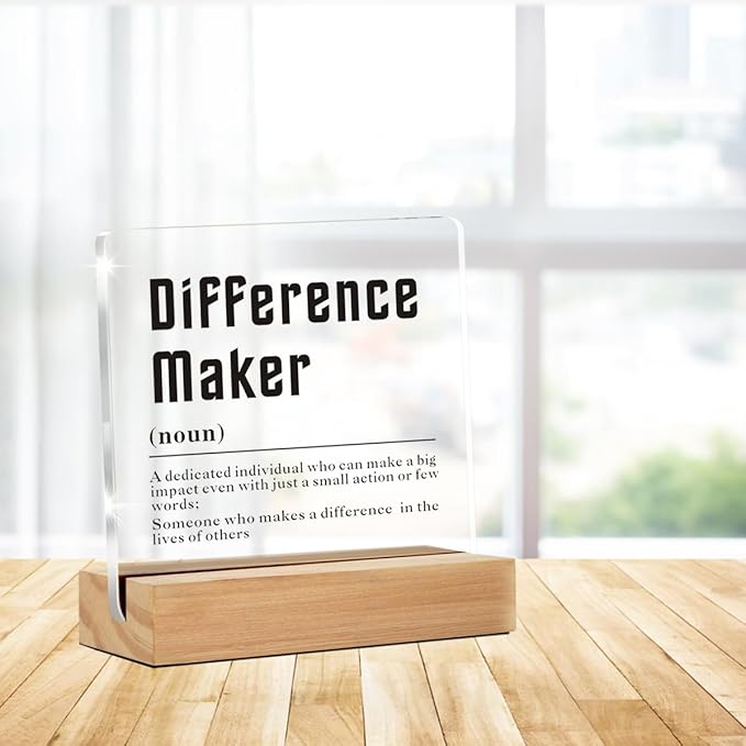 Pernate Decorative Signage - Acrylic Sign with Wooden Stand, 4 x 4 inches, Perfect for Appreciation Gifts for Leader, Boss, Mentor, Coworker, Teacher