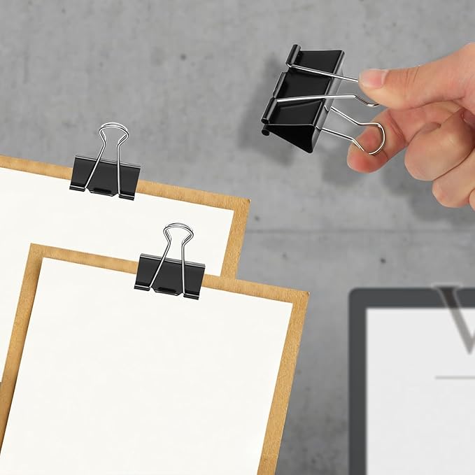 Ufmarine Small Binder Clips 1 Inch Length, (144 Pcs) Small Paper Clips for Office