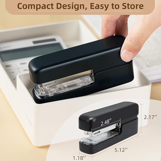 deli Stapler, Desktop Staplers with Integrated Staple Remover, 45 Sheet Capacity Office Stapler, 2 Pack, Black