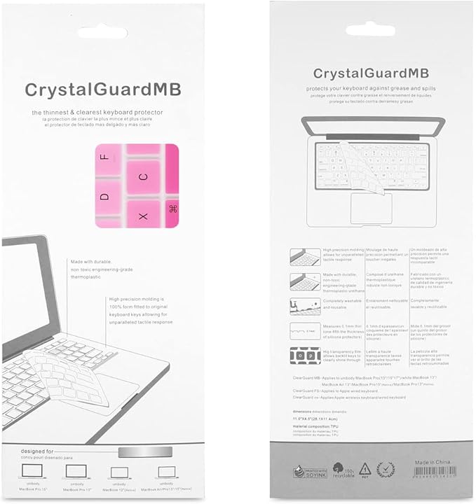 Batianda Premium Gradient Color Keyboard Cover for New MacBook Pro 14'' Pro 16'' 2024 2023 M4 M3 M2 M1 Pro/Max Chip & New MacBook Air 13 15 inch Soft-Touch Silicone Protective Skin,White to Pink