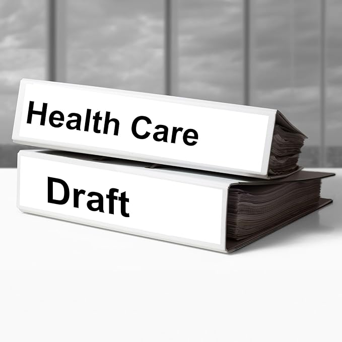 2 Pack of 6 Inch 3 Ring Binder with Locking Angle D Rings, Professional Heavy Duty Large Storage Binder with Pockets, Fits 8.5 x 11 Inch Sheets, Non-Stick Clear View Cover, Customizable, White