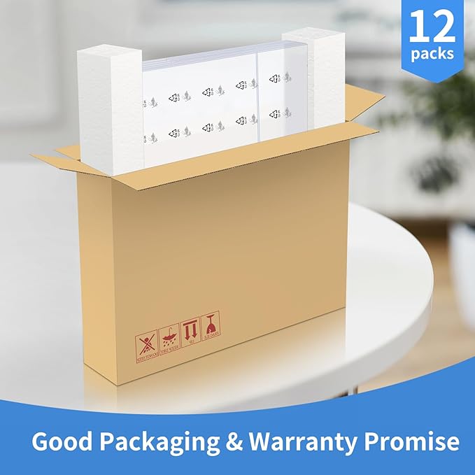 SUNEE 12 packs Clear Plastic Sign Holders for 8.5x11 Paper, Vertical L-shape Frame for Displaying Signs and Menus