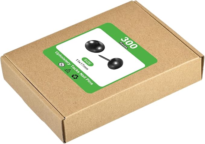 uxcell Upholstery Tack Nail Pins Furniture, 500Pcs 11x17mm Thumb Tack Pins Assortment Kit Carbon Steel for Home Sofa DIY Decorative Nail Heads Nails, Black