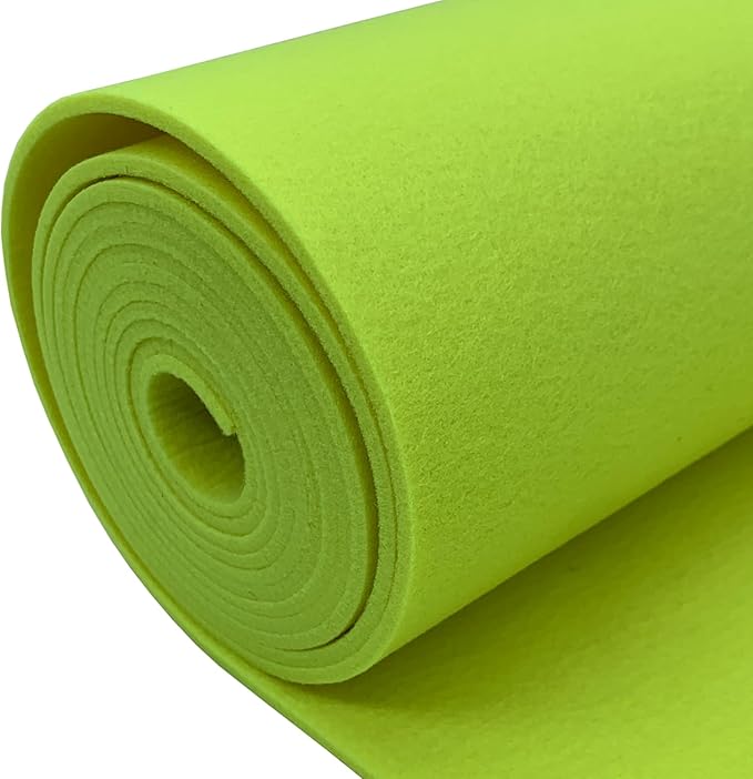 aufodara Felt Fabric 11.8 x 98.4 inch Craft Felt Fabric Roll, Felt 3mm Thick for Felt Table Mats DIY Arts & Crafts Patchwork Sewing Decorations (Fluorescent Green)