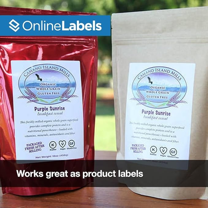 4 x 5 Rectangle Mailing Labels - Permanent, White Matte - Shipping, Wine, Product - Pack of 20,000-5,000 Sheets - Inkjet/Laser Printers - Online Labels