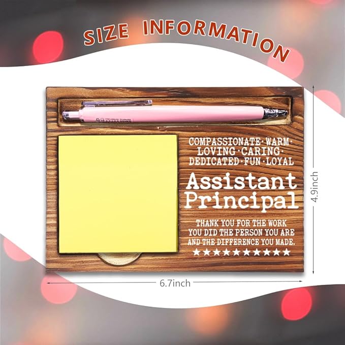 Assistant Principal Gifts, Thank You Appreciation Gifts for Assistant Principal, Going Away Retirement Gift for Assistant Principal,Principal Day Office Decor Self-Stick Note Pad Holders-DW06